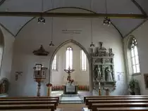 K�rnbach, Innenraum der Ev. Michaelskirche mit f�nf Meter hohem Renaissance-Grabmal f�r Bernhard von Sternenfels und seine Gemahlin Maria Agatha von Weitershausen (31.05.2015)