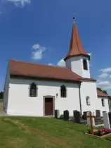 H�rlbach, Ev. St. Oswald Kirche, erbaut 1255, gotische Chorturmkirche, Kirchturm 14. Jahrhundert (04.06.2015)