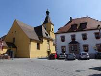 Pleinfeld, Kath. Pfarrkirche St. Nikolaus, erbaut von 1767 bis 1768 durch Domenico Maria Sala, erweitert von 1931 bis 1933 durch Friedrich Haindl (04.06.2015)