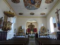 Walting, barocker Innenraum der St. Johann Evangelist Kirche (04.06.2015)