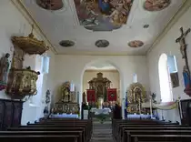 Walting, barocker Innenraum der St. Johann Evangelist Kirche (04.06.2015)