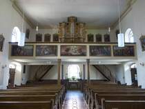 Walting, Orgelempore der St. Johann Evangelist Kirche (04.06.2015)