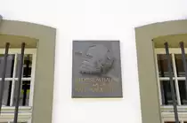 Gedenktafel am Geburtshausbaus von Karl Marx in Trier. Aufnahme: Juli 2007.