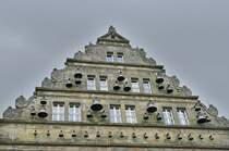 Giebel des Hochzeitshauses in Hameln. Aufnahme: Juli 2007.
