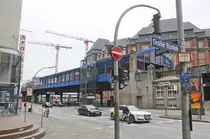 Die Ecke am Gro�er Bursa und R�dingsmarkt in Hamburg. Aufnahme: Mai 2013.