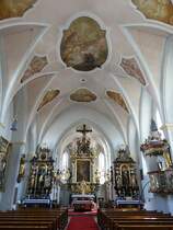 Oberbergkirchen, Innenraum der kath. St. Bartholomus Kirche (15.08.2015)