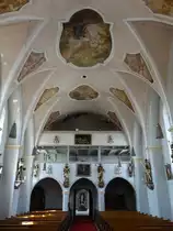 Oberbergkirchen, Orgelempore der St. Bartholom�us Kirche (15.08.2015)