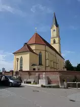 Ranoldsberg, Maria Himmelfahrt Kirche, sp�tgotische Saalkirche, erbaut bis 1507, neugotischer Ausbau von 1864 bis 1884 (15.08.2015)