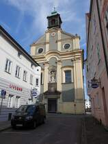 Eichsttt, Dominikanerklosterkirche St. Peter, erbaut von 1714 bis 1723 durch Johannes Benesikt Ettl, seit 1979 Aula des Gabrieli Gymnasium (23.08.2015)