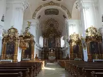 Eichst�tt, barocke Alt�re der Schutzengelkirche, Rokokostuck von Franz de Gabrieli, Fresken von Michael Rosner (23.08.2015)