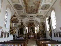 Aufkirchen, barocker Innenraum der St. Georg Kirche (14.09.2015)