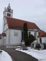 D�rnau, kath. St. Johannes Kirche, erbaut im 18. Jahrhundert (24.01.2016)