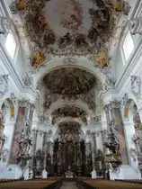 Ottobeuren, sp�tbarocker Innenraum der Klosterkirche (26.01.2016)