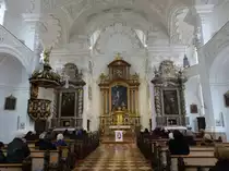 Alt�tting, barocker Innenraum der St. Magdalena Kirche (14.02.2016)