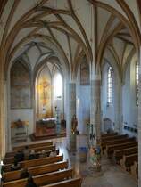 Hl. Kreuz bei Trostberg, gotischer Innenraum der Hl. Kreuz Kirche (14.02.2016)