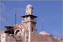 Jerusalem. Der Wachposten in der linken Bildhlfte hat den Platz vor der Klagemauer im Blick. Scan eines Dias vom Mrz 1978.
