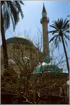 Akko. Die Dschezzar-Pascha-Moschee (auch: Al-Jazzar-Moschee) wurde 1781 erbaut. Sie steht in der Altstadt, die zum UNESCO-Welterbe z�hlt. Scan eines Dias vom M�rz 1978.