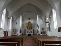 Oberteisendorf, Innenraum der St. Georg Kirche (15.02.2016)