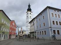 Waging am See, St. Martin Kirche, erbaut 1697, Wandpfeilerkirche (15.02.2016)