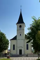 Kembs, Westfassade und Turm der Johanniskirche, Aug.2015