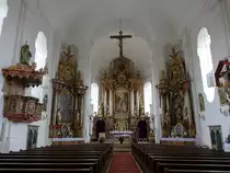 Bockhorn, barocke Alt�re und Kanzel in der Maria Heimsuchung Kirche (29.02.2016)