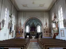 Rohrenfels, neugotischer Innenraum der Maria Heimsuchung Kirche (06.03.2016)
