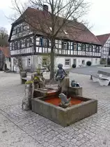 Brunnen am Dorfplatz von Jesserndorf (24.03.2016)
