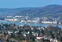 K�nigswinter rechtsrheinisch, im Vordergrund (linksrheinisch) Teile von Bonn-Mehlem - 14.03.2016