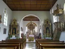 Drosendorf am Eggersbach, Innenraum der Maria Heimsuchung Kirche (28.03.2016)
