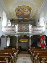 Pautzfeld, Orgelempore in der Maria Himmelfahrt Kirche (28.03.2016)