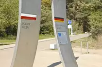 Die deutsch-polnische Grenze am Stadtteil Osiedle Posejdon westlich von Świnoujście (Swinem�nde). Aufnahme: 6. Mai 2016.