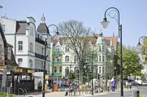 Die Strandpromenade in Świnoujście (Swinem�nde). Aufnahme: 6. Mai 2016.