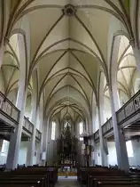 Gefrees, neugotischer Innenraum der Ev. Stadtpfarrkirche St. Johannes (21.05.2016)