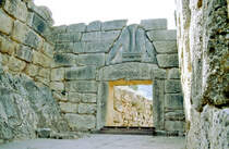 Das Lwentor in Mykene auf der Peloponnes. Bild vom Dia. Aufnahme: Juni 1992.