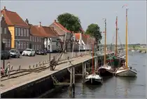 Ribe. Die Skibbroen erinnert an alte Zeiten, als Ribe noch einen Hafen mit Zugang zum Meer hatte. 31.05.20916
