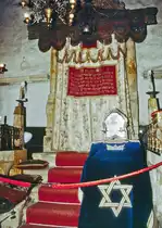 Die Prager Klaus-Synagoge innen. Bild vom Dia. Aufnahme: Juni 1990.