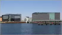 Kopenhagen. Neues urbanes Leben entsteht um den Hafen. Moderne Wohn- und B�robauten pr�gen das Bild. Die Bryggebroen erm�glicht Fu�g�ngern und Radfahrern die �berquerung des Hafens von Islandsbrygge nach Havneholmen. 04.06.2016