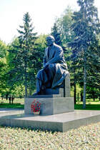 Lenin in-Statue in Kreml, Moskau. Bild vom Dia. Aufnahme: Juni 1989.