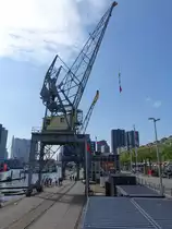 Rotterdam, alte Hafenkr�ne am alten Hafen (11.05.2016)