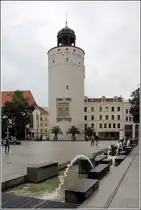 G�rlitz. Der 46 m hohe Dicke Turm wurde 1250 errichtet. Seinen Namen hat er von der Mauerst�rke von mehr als 5 m im unteren Bereich. 20.06.2016