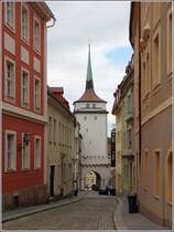 Bautzen. Blick durch die Schlerstrae zum Schlerturm. 22.06.2016