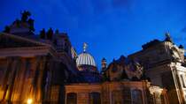 Kuppeln von Kunstakademie/Lipsiusbau ( Zitronenpresse ), Frauenkirche, Albertinum; Brhlsche Terrasse, Dresden, 30.07.2016

