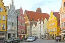 Die Altstadt in Landshut. Aufnahme: 24. Juli 2016.