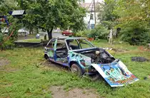 Spielplatz und Park in der Freistadt Metelkovo Mesto in Ljubljana. Aufnahme: 1. August 2016.
