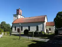 Gl�mminge, Ev. Kirche, erbaut 1819 durch Architekt J. Seren, Kirchturm von der alten Kirche aus dem 11. Jahrhundert (13.06.2016)