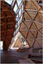 Allinge. Der 2014 erffnete Domen ist in einer interessanten, modernen Holzarchitektur errichtet worden. 27.08.2016