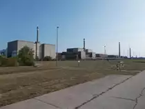 Die vier Bl�cke mit ihren noch vorhandenen Schornsteinen vom ehemaligen KKW Lubmin am 23.September 2016.In K�rze sollen alle vier Schornsteine abgerissen werden.