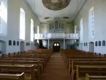 Rheinhausen, Blick zur Orgelempore in der St.Ulrich-Kirche, Mai 2016
