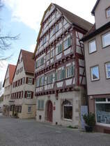 Markgrningen, Brgerhaus von 1476 in der Kirchgasse (10.04.2016)