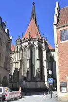 M�NSTER, 23.08.2016, Lambertikirche - vom Alten Steinweg / Ecke Kirchherrngasse aus gesehen